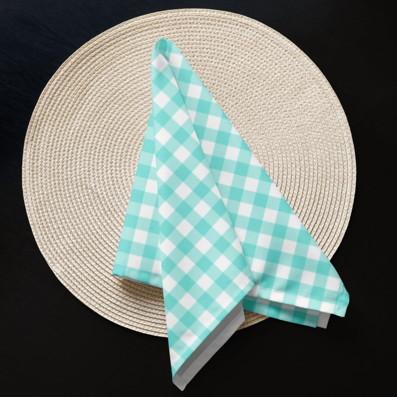 Matching Set of Teal Gingham Cloth Napkins product image (3)