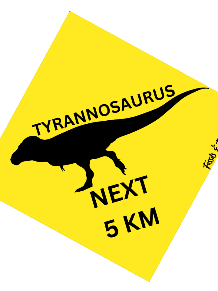 Tyrannosaurus Ahead Road Sign (Sticker) product image (4)
