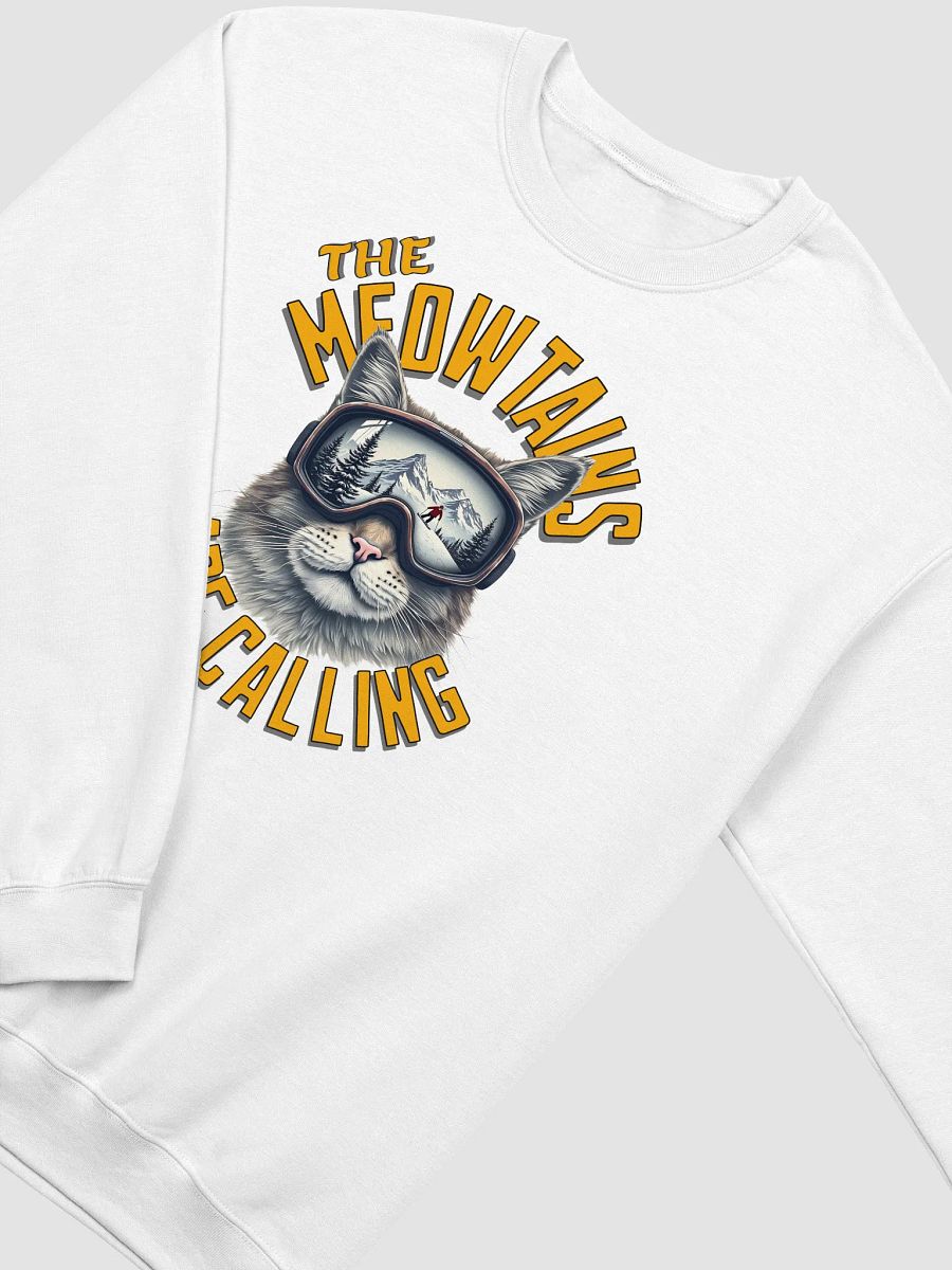 The Meowtains Are Calling Cat Skiing Crewneck Sweatshirt product image (22)