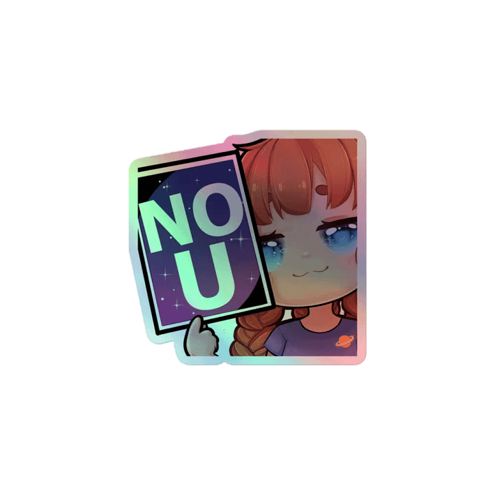 Playful 'NO U' Holographic Sticker Set product image (1)