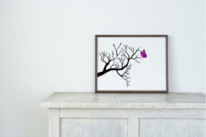 Vibrant Butterfly on Dead Tree Printable Wall Art product image (5)