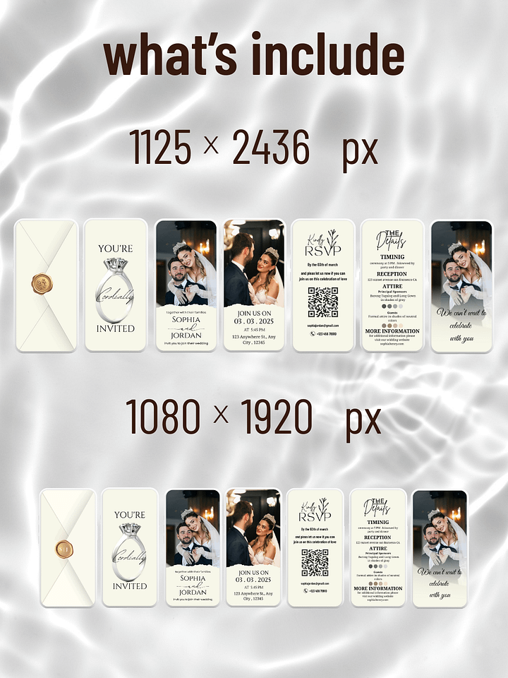 Wedding Invite Video, Animated Wedding invitation With Rsvp: Modern Editable Canva Template (Digital Download) product image (2)