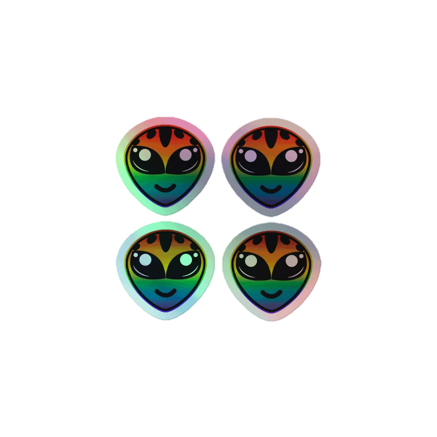 Holographic Rainbow Alien Stickers product image (1)