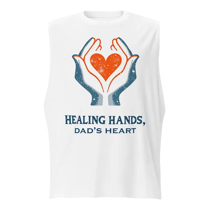 Flaming Heart , Dad's heart, Healing Hands Muscle Tank product image (5)