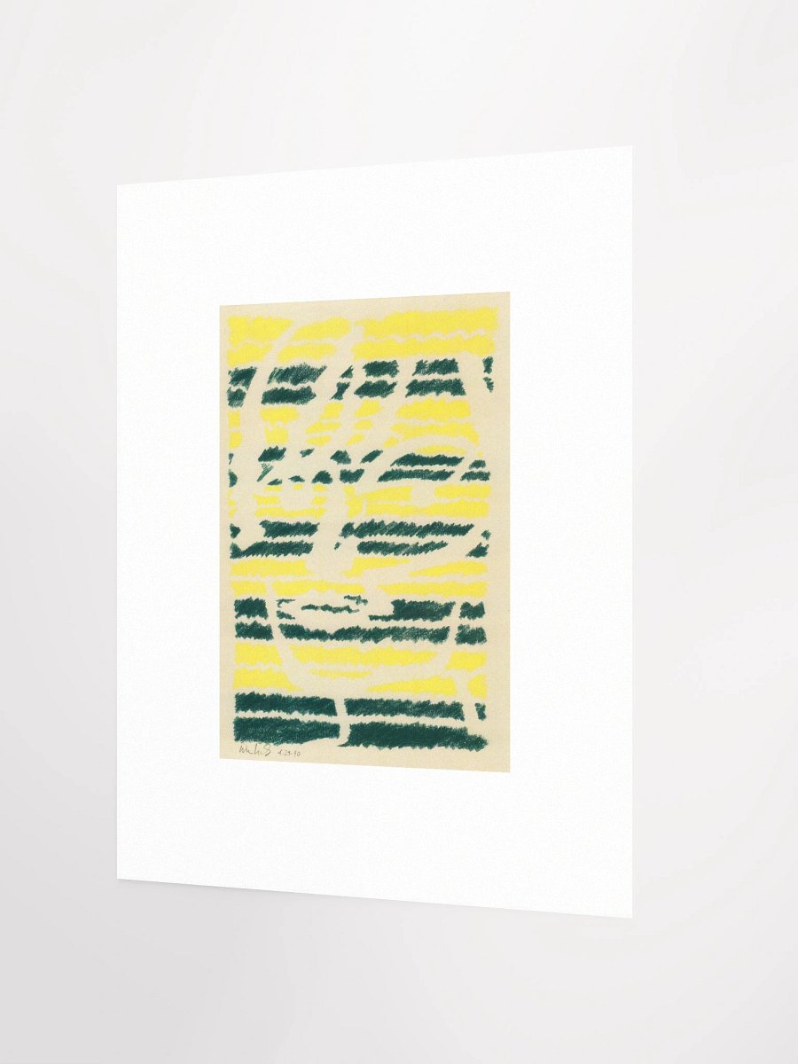 Head of a woman in green & yellow 04.29.90 Print product image (2)