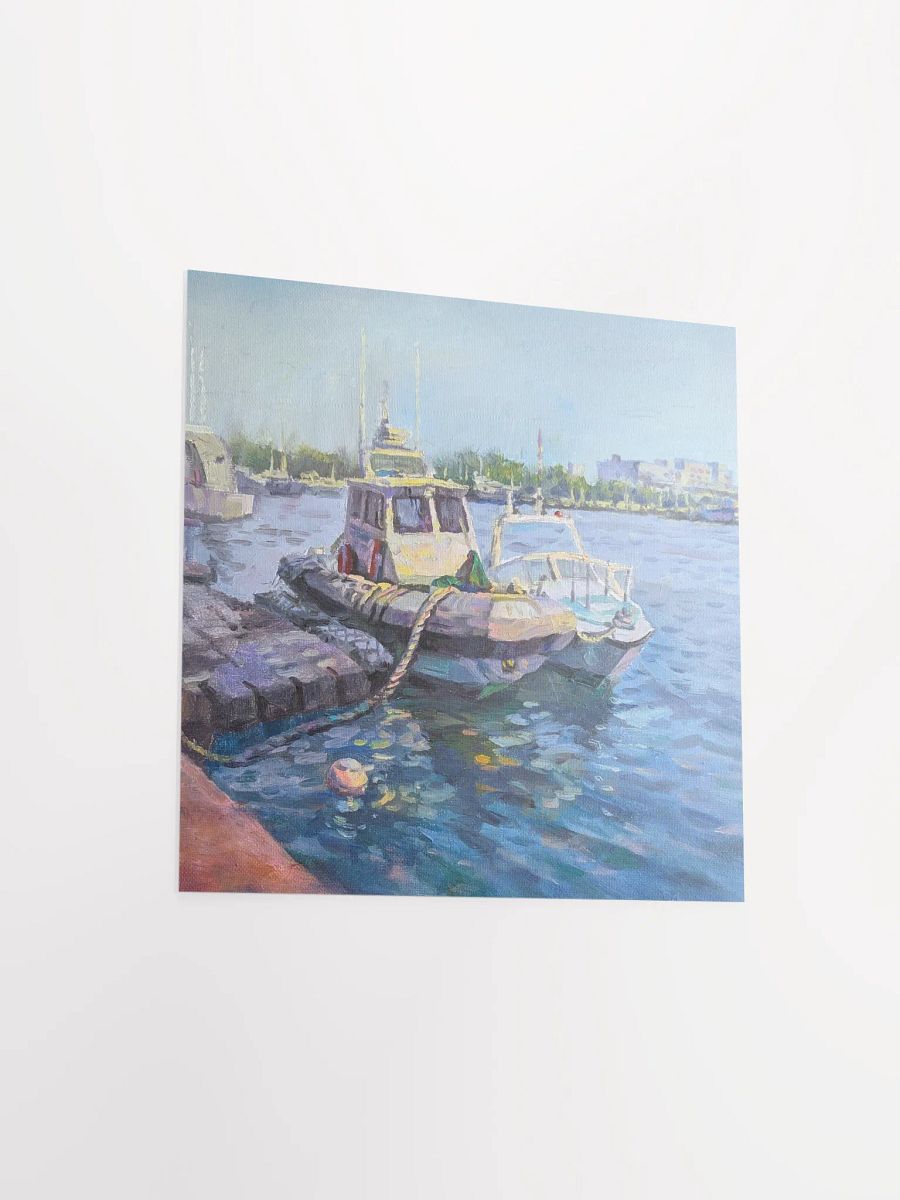Harborside and Boats-Oil Painting Paper Poster product image (3)