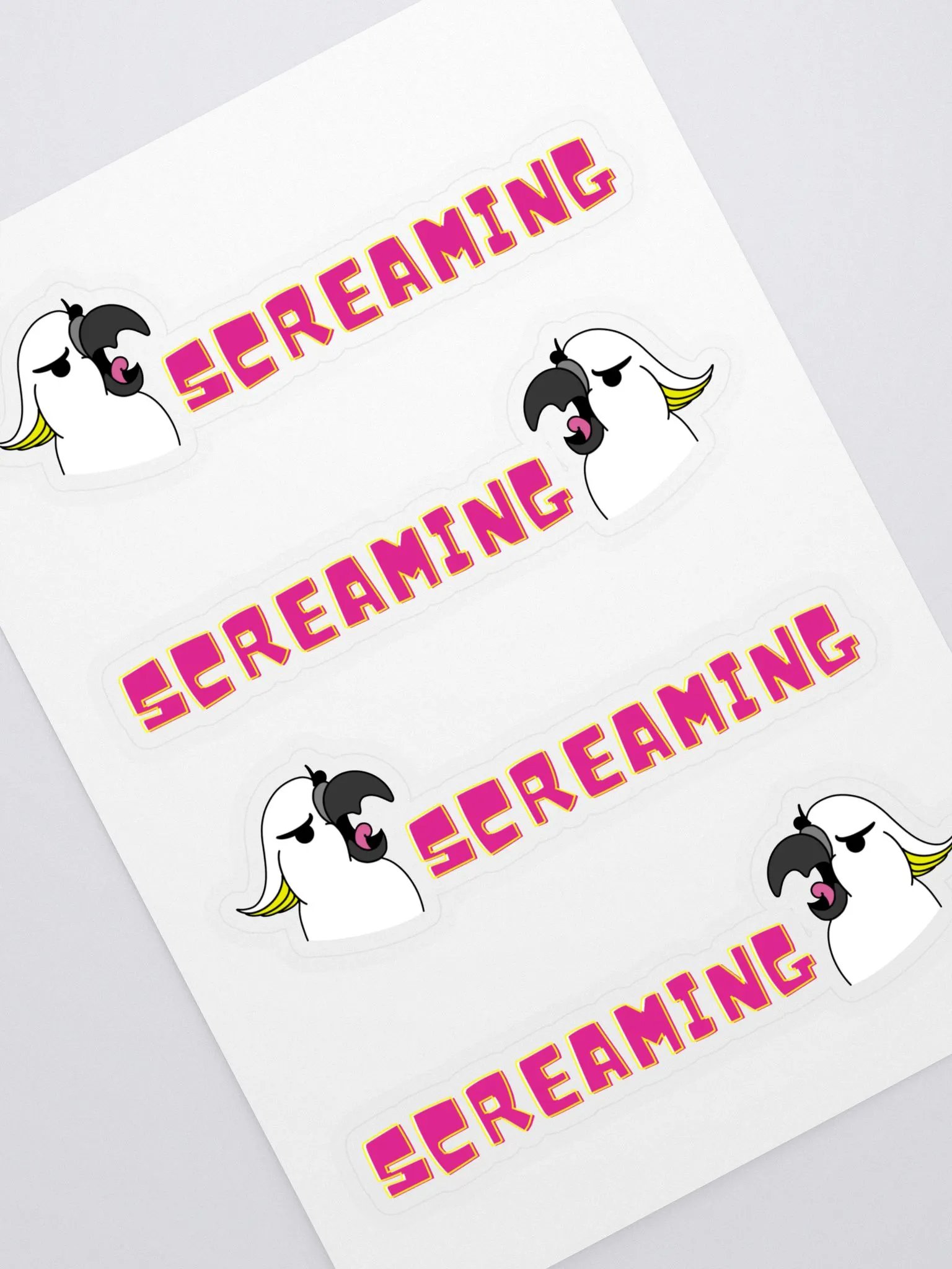 Screaming Cockatoo Sticker Sheet product image (1)