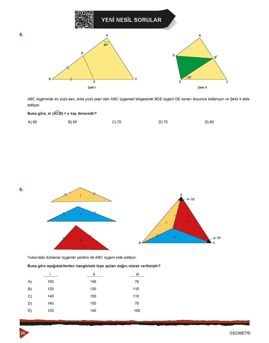 YKS Geometri Çalışma Kitabı (video çözümlü) product image (11)