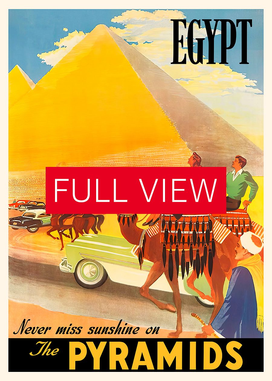 Egypt. Pyramids, 1950s — retro vintage travel poster, retro travel art, retro travel wall art product image (3)