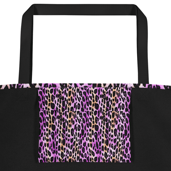Purple Beige Leopard Tote Bag product image (2)