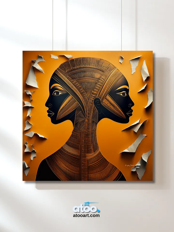 Paper Collection | Ancient Egyptian Twins | Canvas Art Painting product image (2)