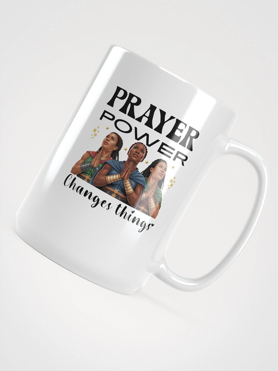 Prayer Power Changes Things, Christian Glossy White Ceramic mug. product image (4)