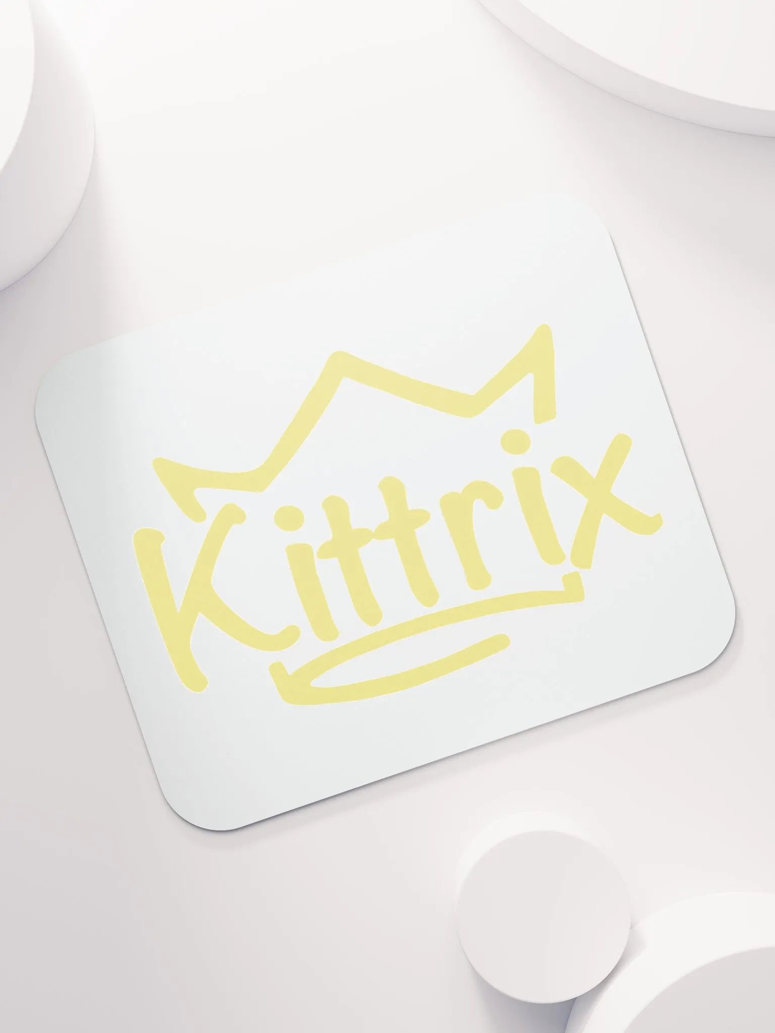 White & Gold Kittrix Mouse Pad product image (7)