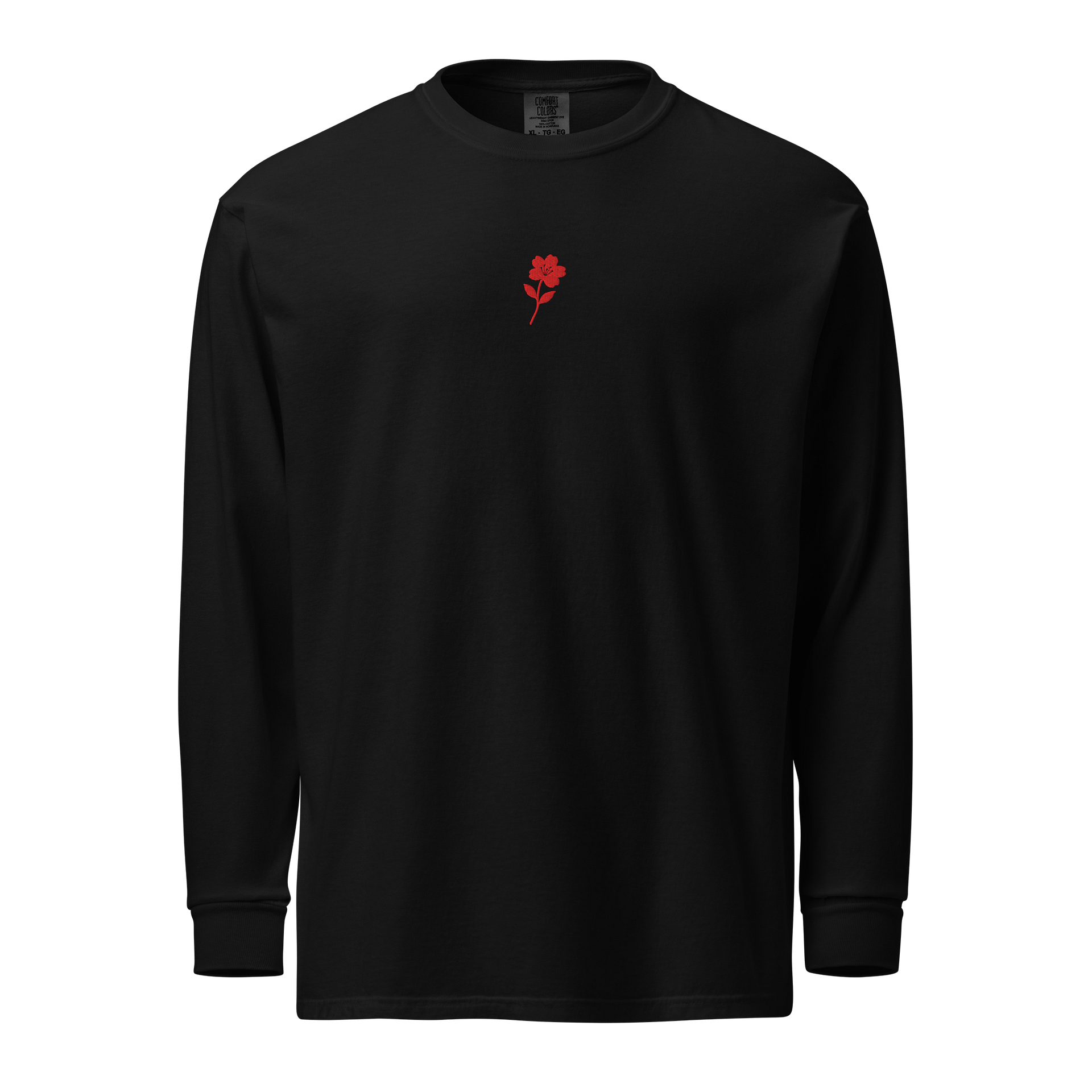 CHERRY BLOSSOM BLOOD RED LOGO EMBROIDERED LONG SLEEVE T-SHIRT product image (1)