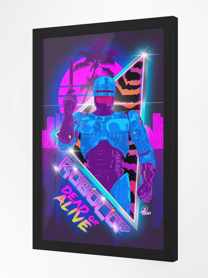 Synthwave Meets Robocop Framed 12x18 Art product image (1)