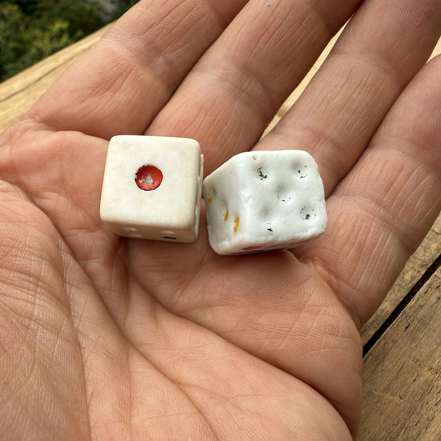 🎎 Handmade Ceramic Dice from Mid-Showa Japan - Japan Antique Roadshow product image (1)