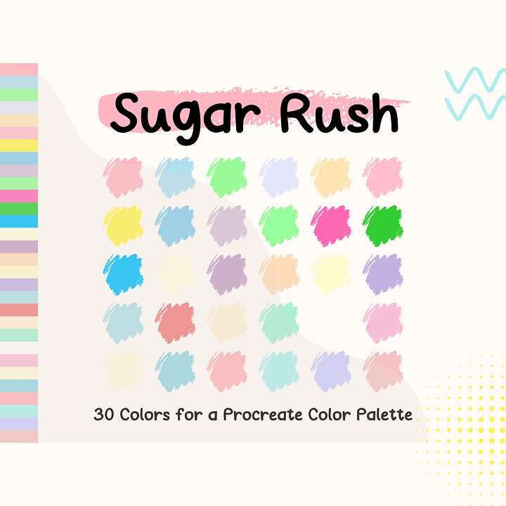 Sugar Rush Procreate Color Palette with HEX Codes ★ DIGITAL ★ product image (1)