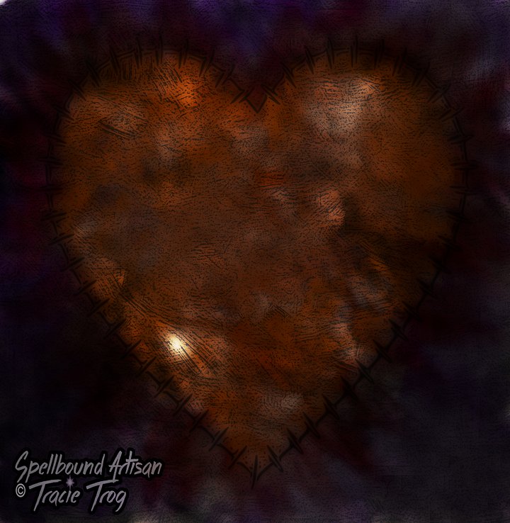 Stitch Heart by Spellbound Studio | Autumn Heart Art, Yellow Digital Print for Fall Decor product image (1)