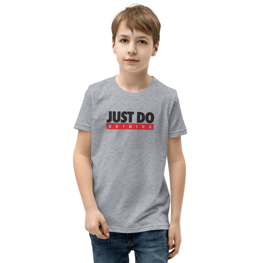 Kids Youth Short Sleeve T-Shirt Just Do Nothing Lettering product image (1)