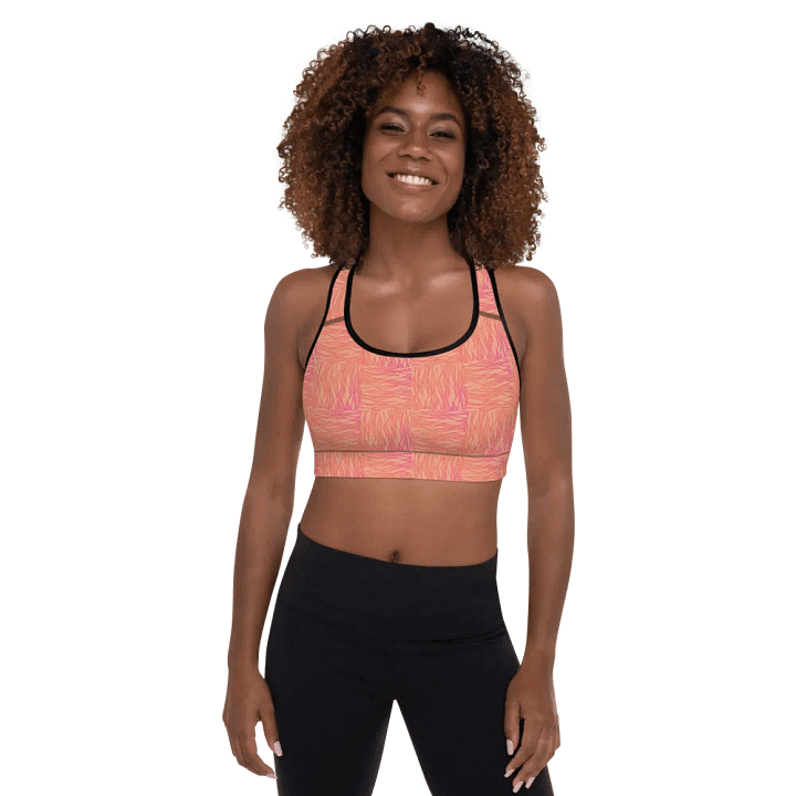 Peach All-Over Print Padded Sports Bra product image (1)