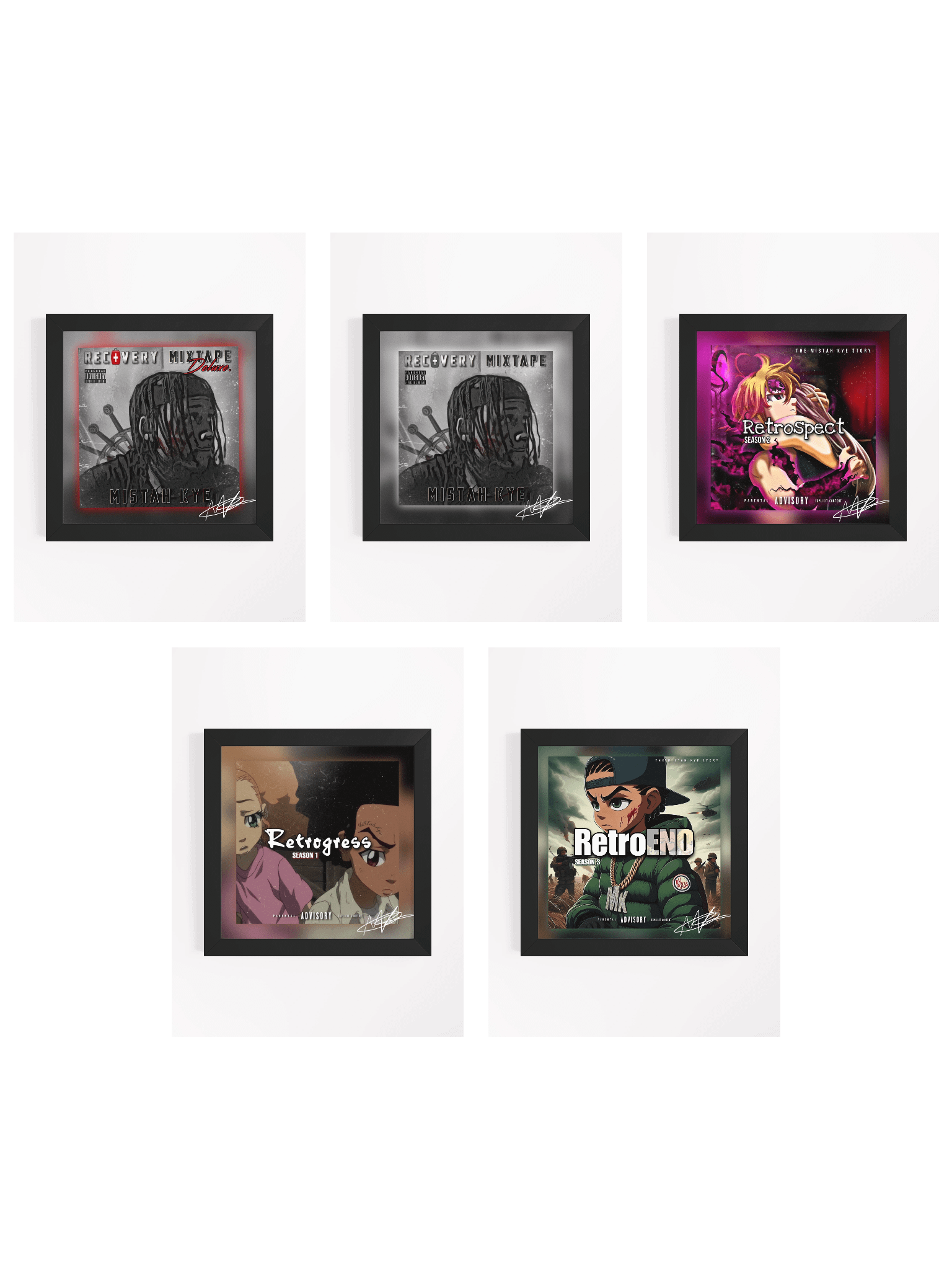 *Signed* All Mixtapes - Framed Artwork BUNDLE product image (1)
