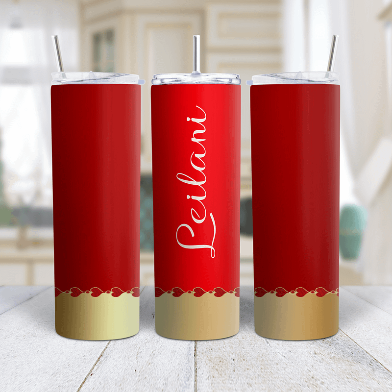 Metal Heart Skinny Tumbler Wrap
