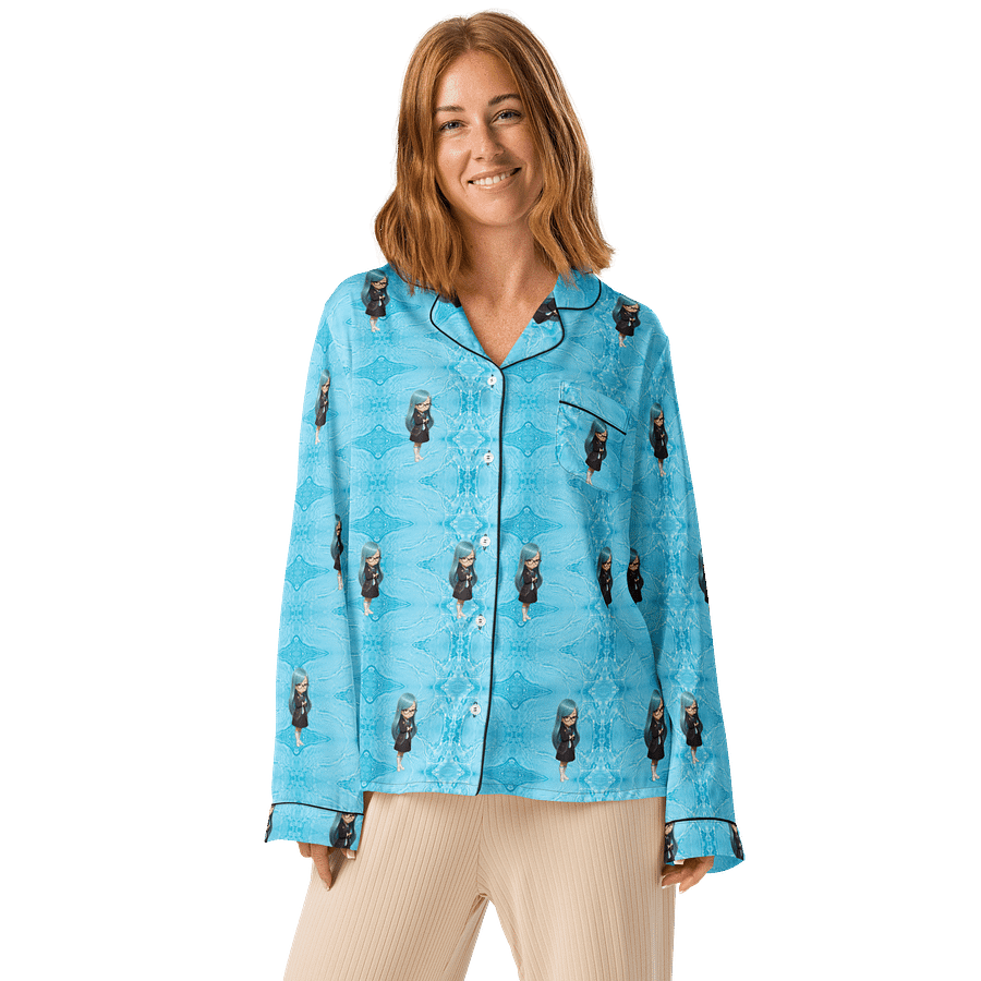 (Aqua CHIBI) K Women's Long Sleeve Pajama Top product image (1)