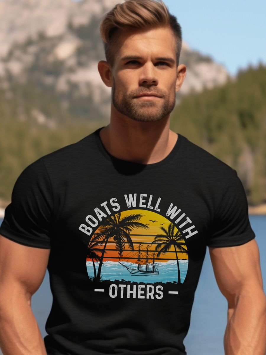 Boats Well With Others Gildan 64000 Unisex Tshirt product image (1)