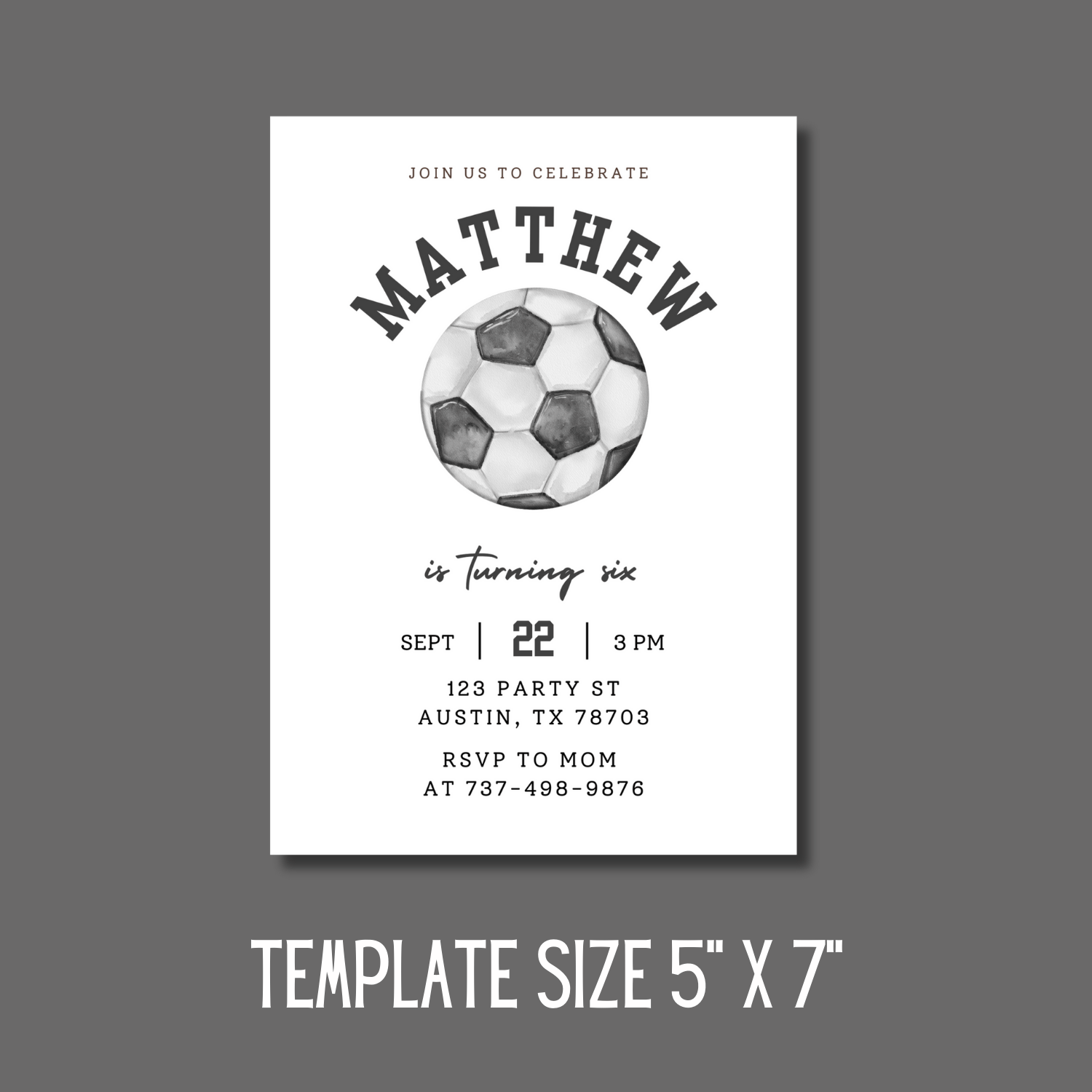 Soccer Birthday Invitation Template – Canva Editable Sports Birthday Invite product image (5)