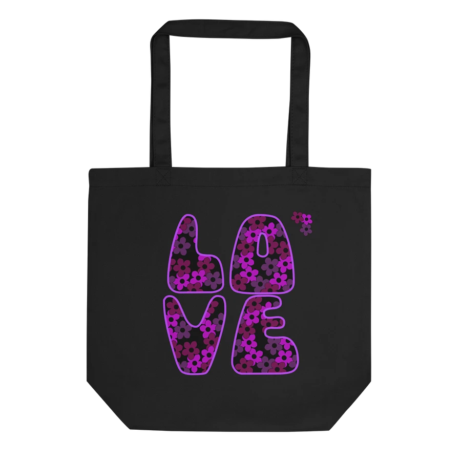 Fuchsia Pink LOVE Text Eco-Friendly Tote Bag product image (3)