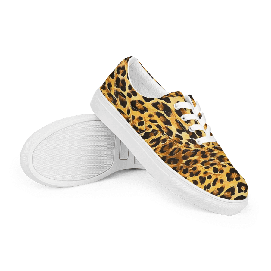 Leopard Skin Lace Up Canvas Shoes product image (9)
