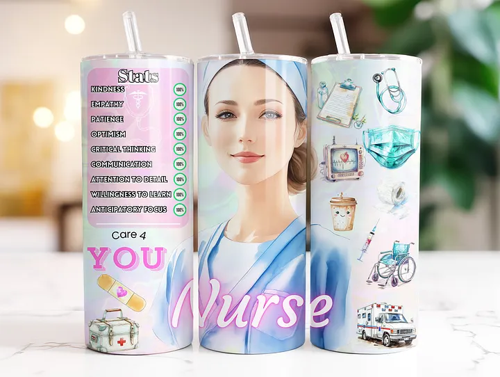 Nurse 20 oz Skinny Stainless Steel Tumbler product image (2)
