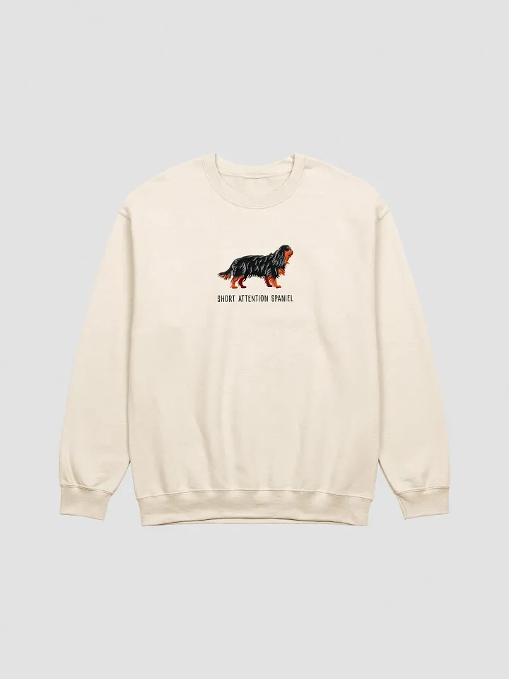Short Attention Spaniel Sweatshirt (Embroidered) of a King Charles Spaniel(Black & Tan) product image (13)