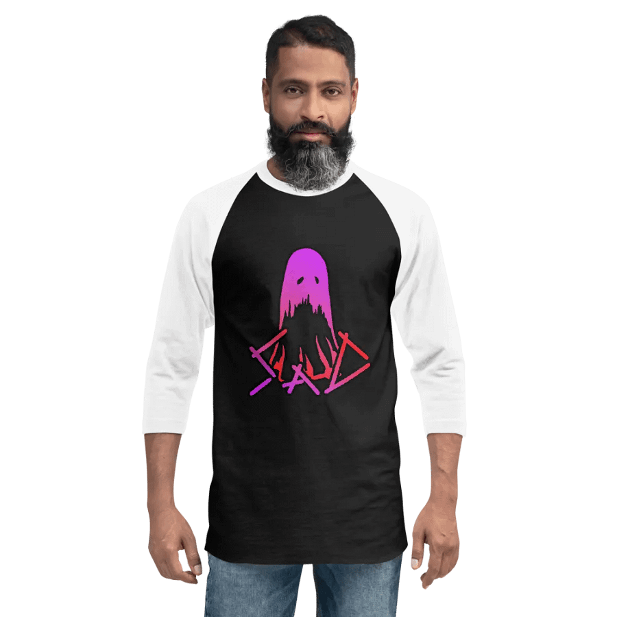 SaD 3/4 Two-Tone Tee (Raglan Tee) Logo - Purple and Red product image (3)