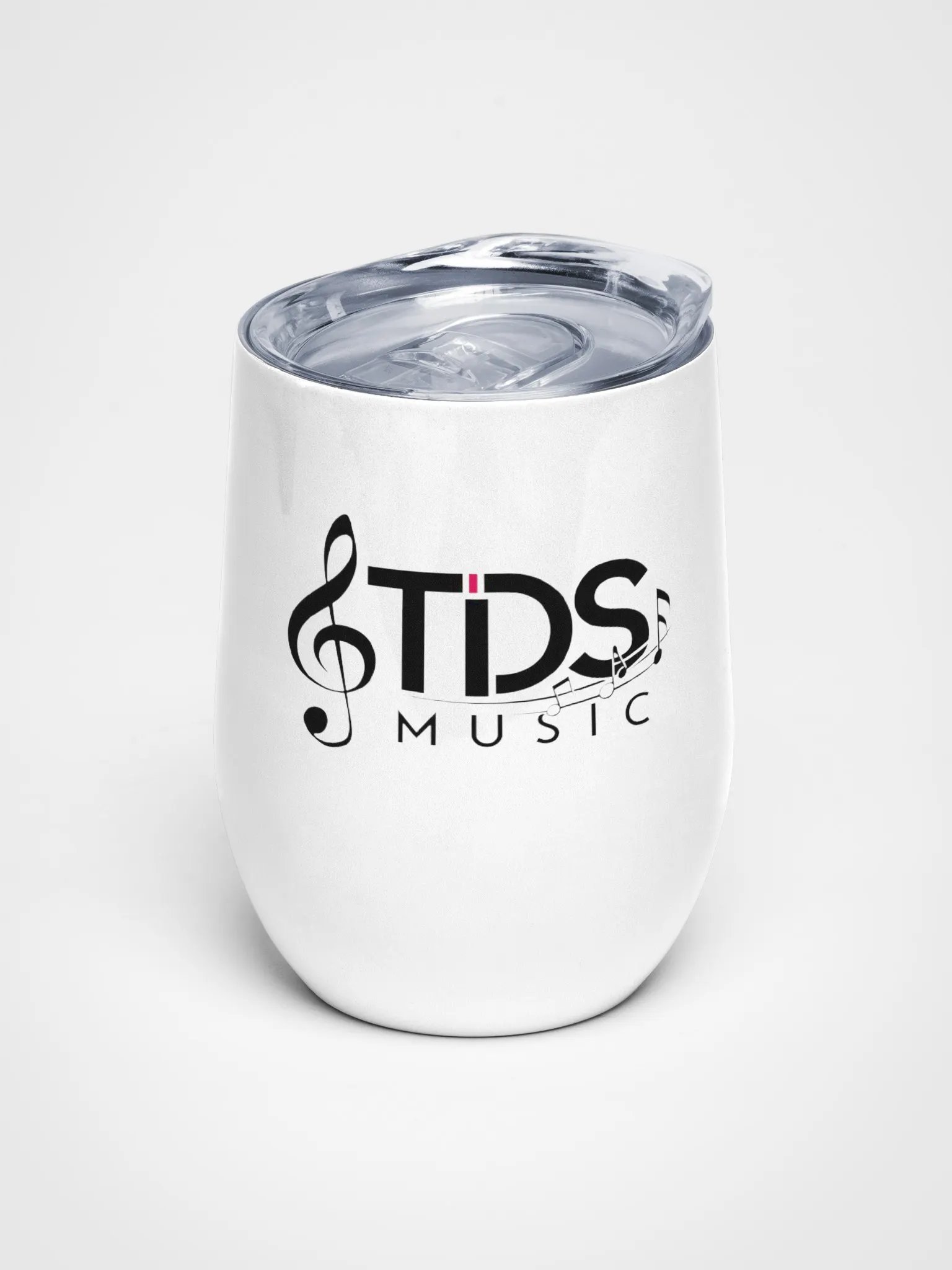 TDS Music 12oz White Insulated Stainless Steel Wine Tumbler - Music Design product image (1)