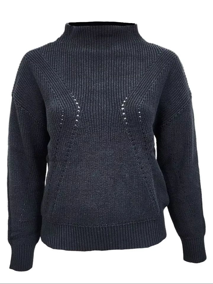 HoodLamb Women's Black Pointelle Knitted Hemp Sweater 420 NWT product image (1)