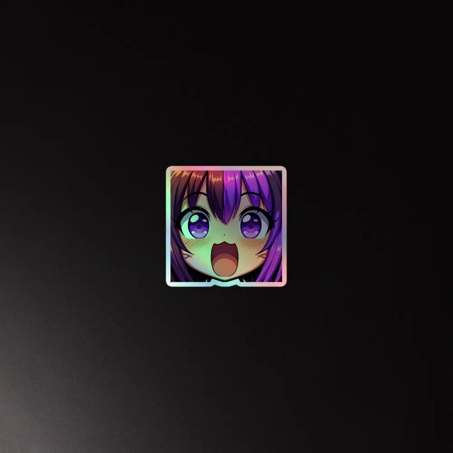 Violet Neko Gasp Holographic Sticker product image (4)