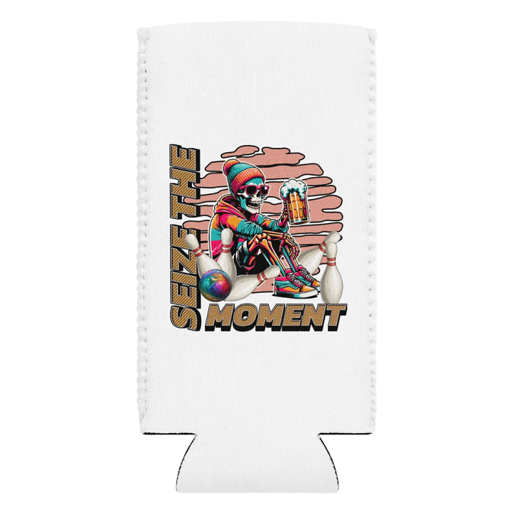 Seize The Moment Skeleton Beer Bowling Chill Out Can Cooler product image (2)