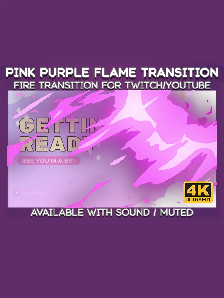 Pink and Purple Fire Video Transition - Cartoon Fire Transition for Twitch Stream and YouTube Video product image (1)