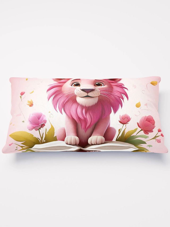 pink lion with flower and book product image (1)
