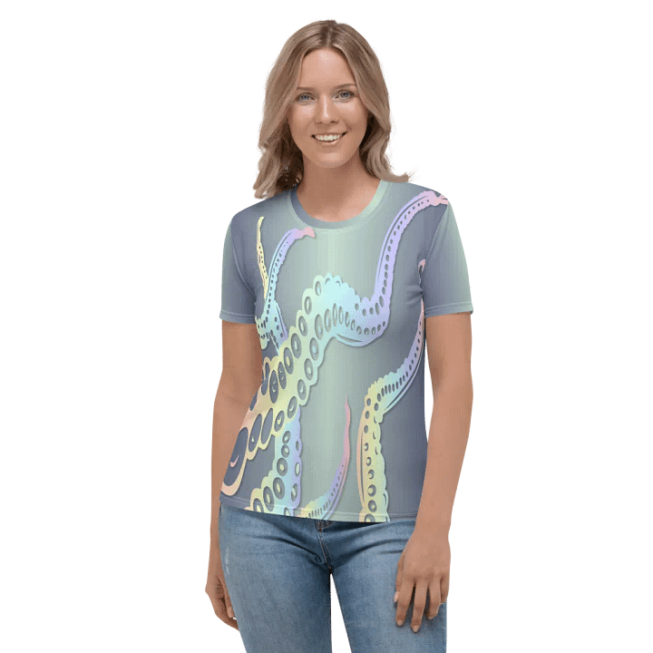 Octopus Tentacles Pastel All Over Print T-shirt product image (2)