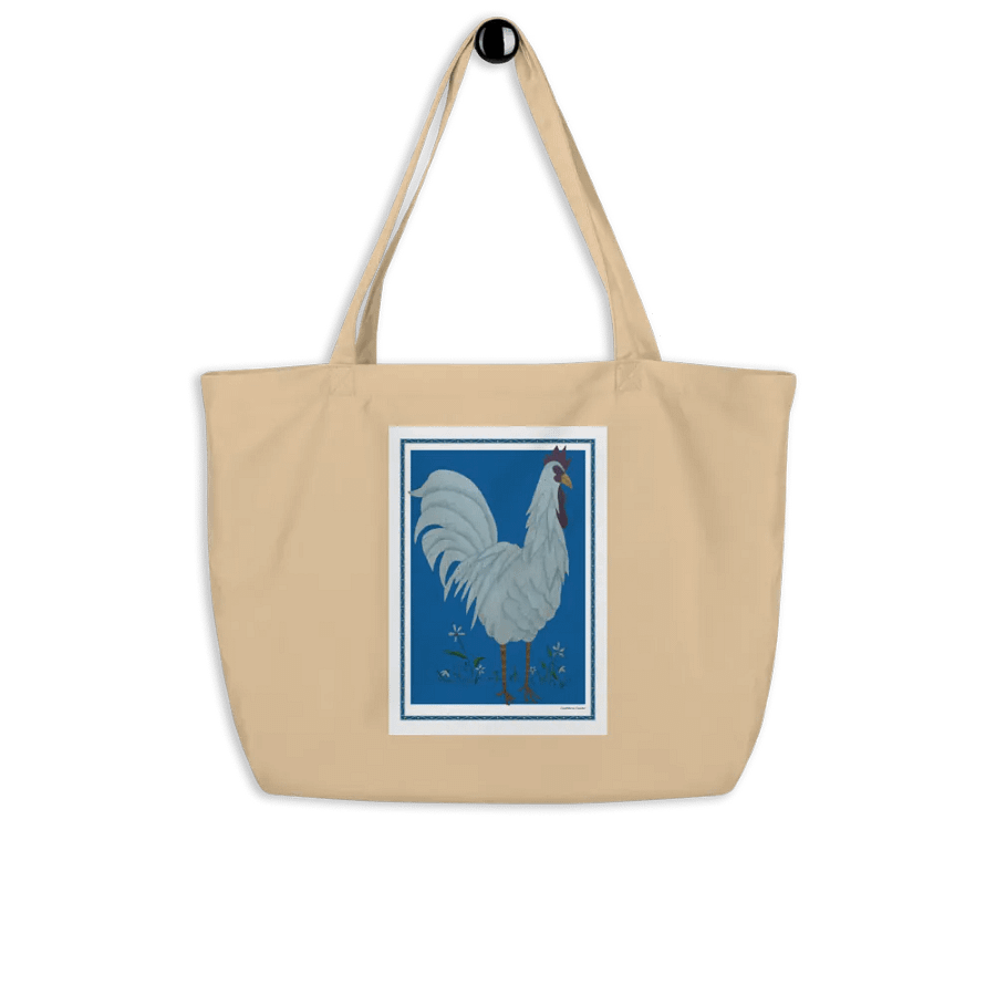 Eco Friendly Tote Bag with Chicken and Blue Background product image (8)