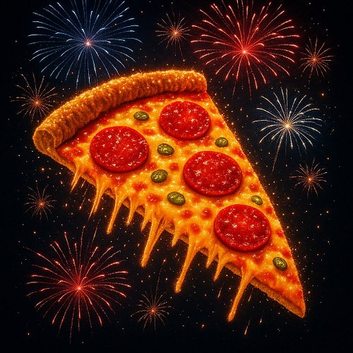 We will be open tomorrow! 
Take home a pizza before watching fireworks!