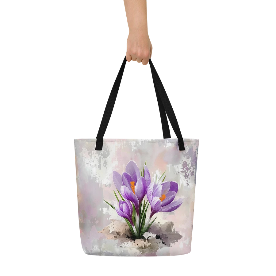 Tote Bag: Vintage Purple Crocus Flowers Floral Design product image (6)