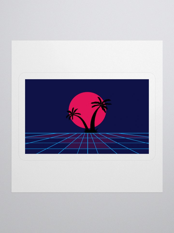 Tropical Vaporwave Kiss Cut Stickers product image (4)