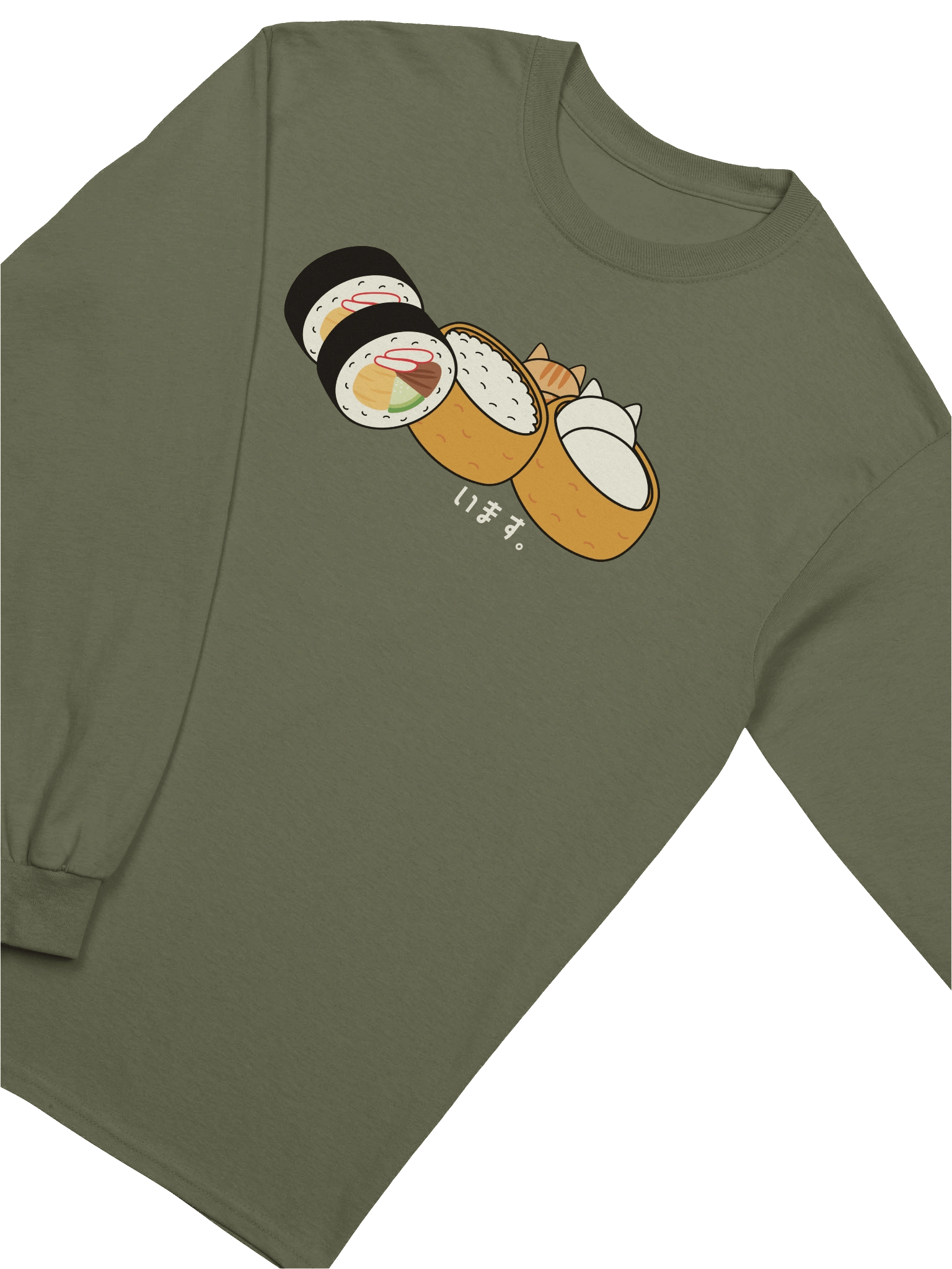 Inari Sushi and Futomaki Cat - Unisex Adult Long Sleeve T-shirt product image (3)