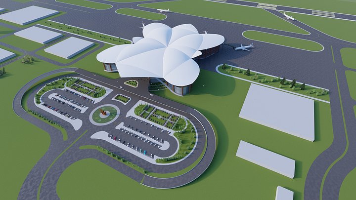 Airport Terminal 3D Model + AutoCAD Plan Bundle product image (1)