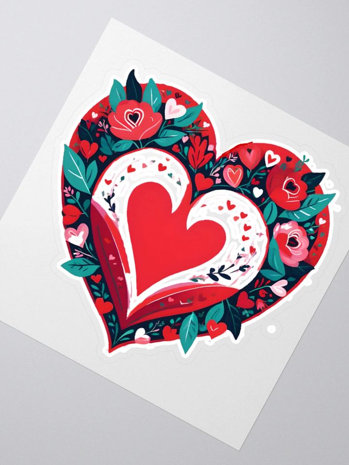 Whimsical Retro Valentine’s Day Heart Sticker product image (2)