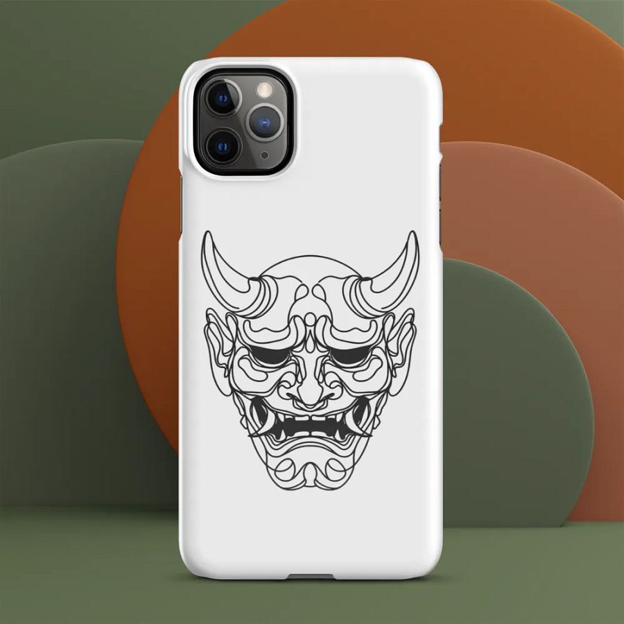Oni Mask Line Art Design Tough iPhone Case product image (11)