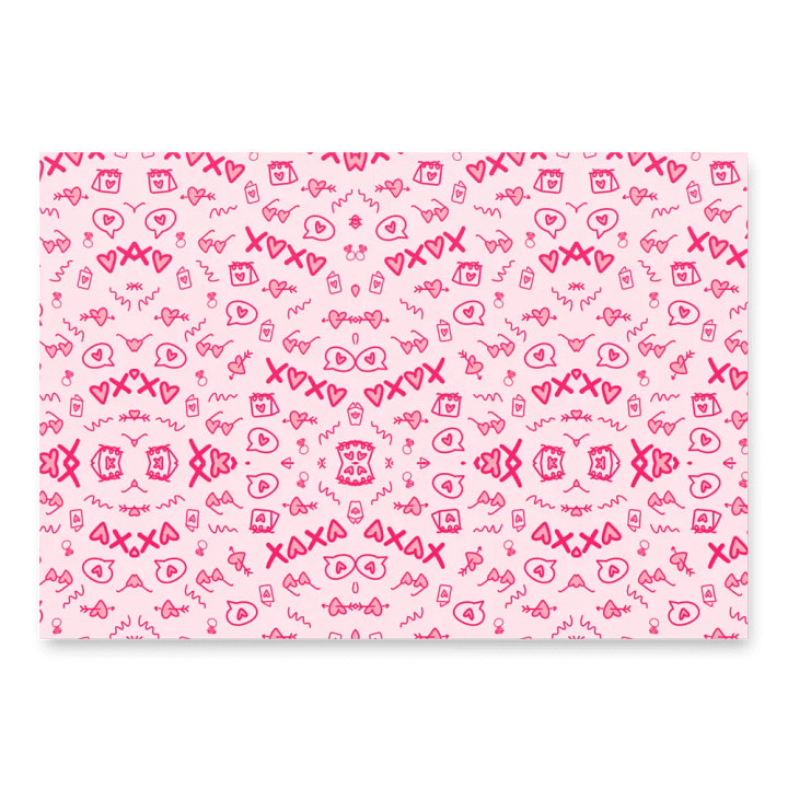 Whimsical Love Doodles Valentine Wrapping Paper – Set of 3 product image (2)